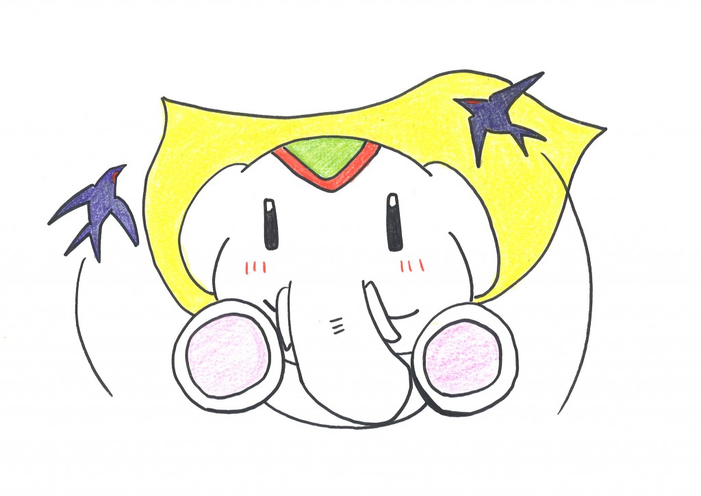 つばめさんと一緒に幸せをお届けするゾウ♫