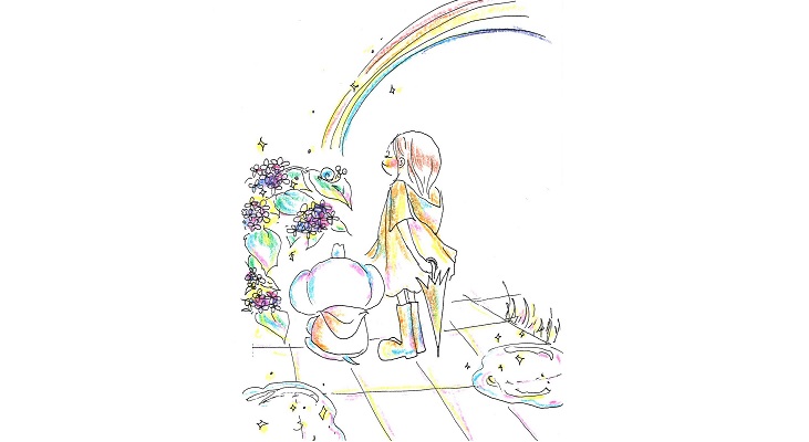 【夏】あじさい&虹① - コピー