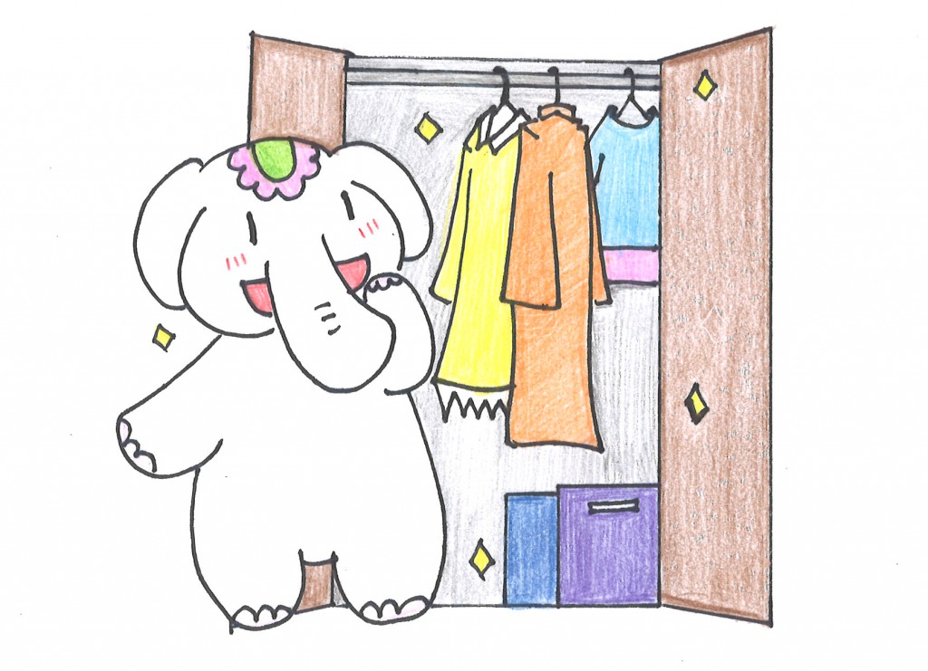 クローゼットを片付けて金運アップだゾウ♪