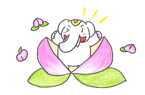 桃を食べて【金毒の浄化】をするゾウ♪