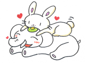 可愛いウサギで開運するゾウ♪