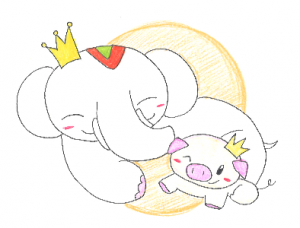 金運アップ待ち受け!【吉ゾウくんとブタさん】だゾウ!!