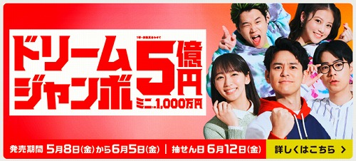 本日発売 ドリームジャンボ宝くじ 5億円 高額当選を狙う