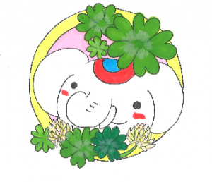 金運アップ待ち受け!財運&金運を上昇させる吉ゾウくんと【五つ葉のクローバー】だゾウ♪