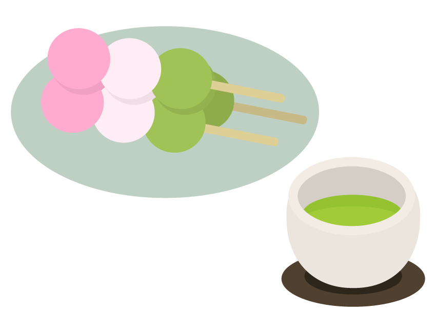 お茶とお団子のイラスト | 無料のフリー素材 イラストエイト