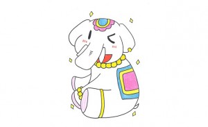 金運アップの待ち受け-キラキラした物を身に付けていると金運も寄ってくるゾウ