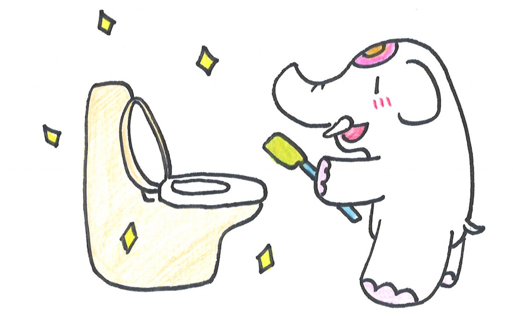トイレ掃除で金運アップだゾウ!