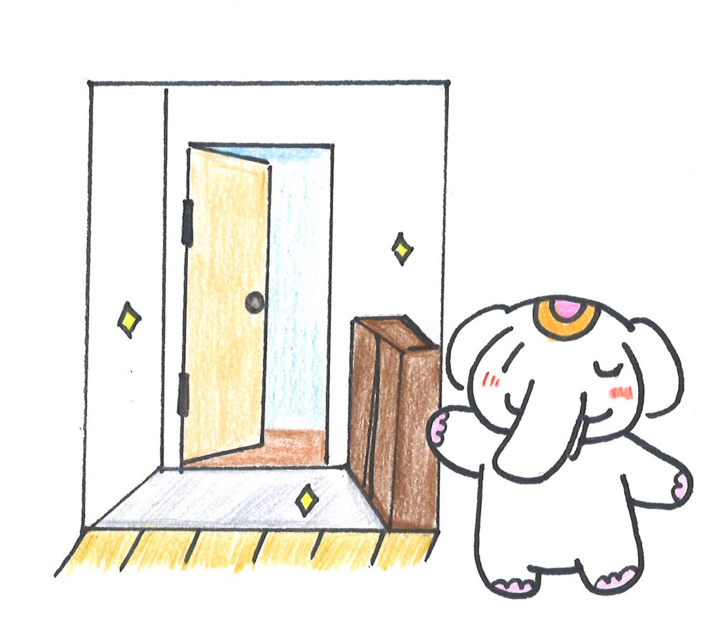 玄関をキレイにして金運を呼び込むゾウ♪