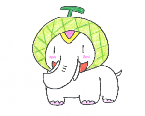 メロンで悪運を浄化だゾウ