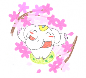 金運アップ待ち受け!! 吉ゾウくんと【桜】だゾウ