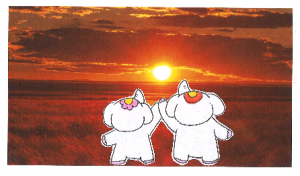 【夕日】を浴びて金運アップだゾウ♪