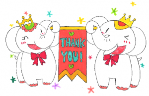 金運アップ待ち受け!み~んなに【ありがとう】だゾウ♪