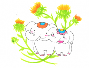 金運アップ待ち受け!吉ゾウくんと【紅花】だゾウ♪