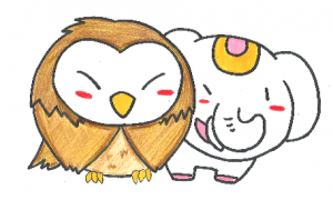 金運アップ待ち受け!【吉ゾウくんとフクロウ】だゾウ♪